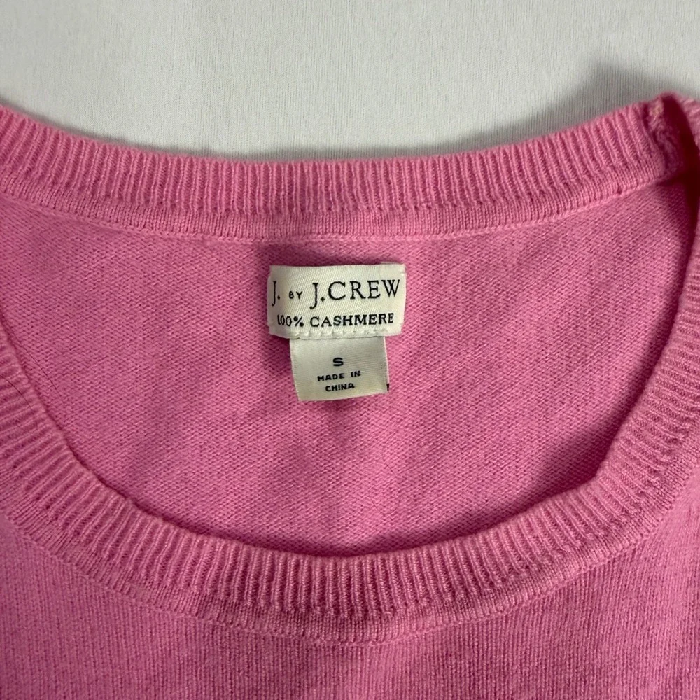 J. Crew Womens Pink Short Sleeve 100% Cashmere‎ Sweater Top Size Small